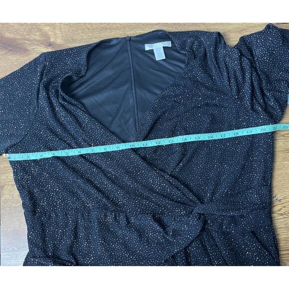 London Times Women's Plus Size 14W Surplus Bodice with Side Cascade Dress - Picture 8 of 10